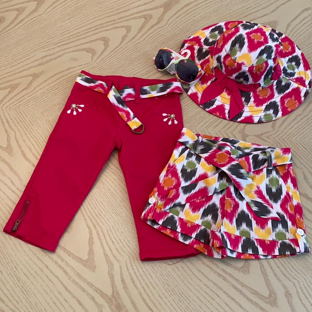Gymboree size4 pants and short set with hat.